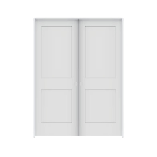 [2PSH5068DBL] 2PSH5068DBL - 2 Panel Shaker Interior Door 5'0" x 6'8" DOUBLE