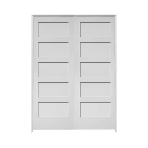 [5PSH5068DBL] 5PSH5068DBL -- 5 Panel Shaker Door 5'0" x 6'8" DOUBLE