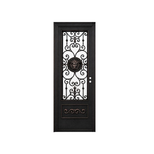[IRON9012LH] IRON DOOR - 3 ft x 6ft 8 inch Luxury Medusa Single Iron Door Left Hand