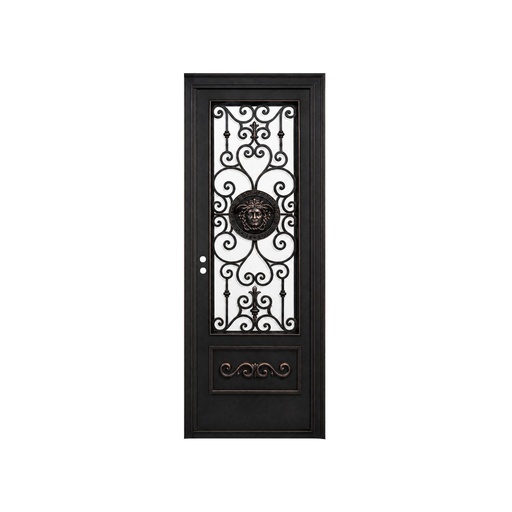 [IRON9012RH] IRON DOOR - 3 ft x 6ft 8 inch Luxury Medusa Single Iron Door Right Hand