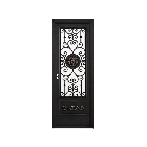 [IRON9013LH] IRON DOOR - 3 ft x 8 ft inch Luxury Medusa Single Iron Door Left Hand
