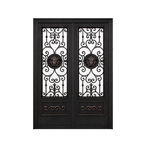 [IRON9014LH] IRON DOOR - 6 ft x 6 ft 8 inch Luxury Medusa Single Double Iron Door Left Hand