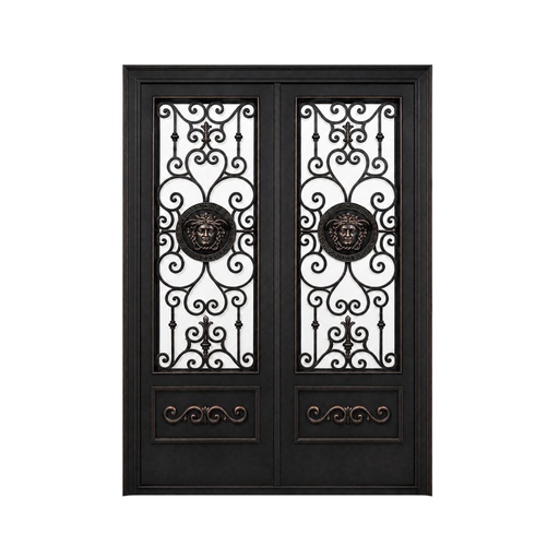 [IRON9015LH] IRON DOOR - 6 ft x 8 ft inch Luxury Medusa Single Double Iron Door Left Hand